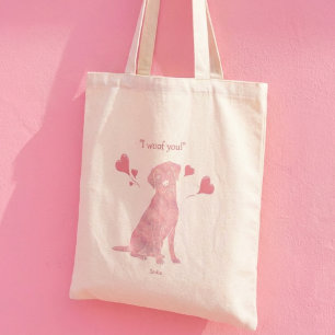 Anpassat Namn Rosa Labrador Hund Mamma Mors Dag Tygkasse