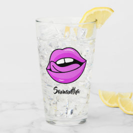 Anpassat namn Rosa Läppar pint glas