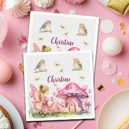 Anpassat namn Rosa Mjölksvampar Pappersservett