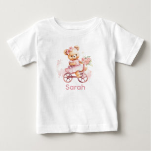 Anpassat namn Rosa Nalle Baby Shirt T