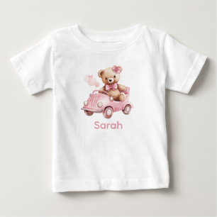Anpassat namn Rosa Nalle Baby Shirt T