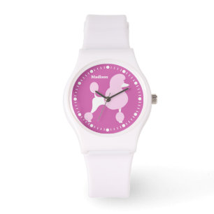 Anpassat namn Rosa Pudel Armbandsur