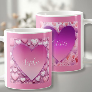 Anpassat namn, Rosa, pulverkaffe mugg