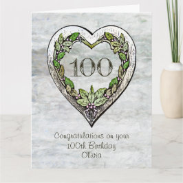 Anpassat namn Rustic 100th Birthday Card Kort