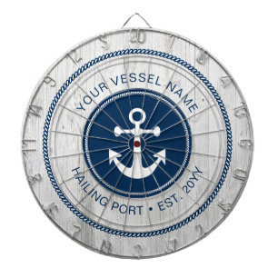 Anpassat Namn Rustik Nautilus Ankar Personligt Darttavla