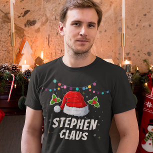 Anpassat namn Santa Hat jul-Helgdag T Shirt