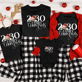 Anpassat namn Santa Hat-matchning i julfamiljen T Shirt