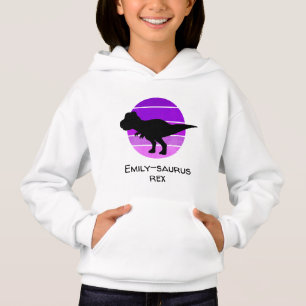 Anpassat namn: saurus t rex lila rosa dinosaur-fli shirt