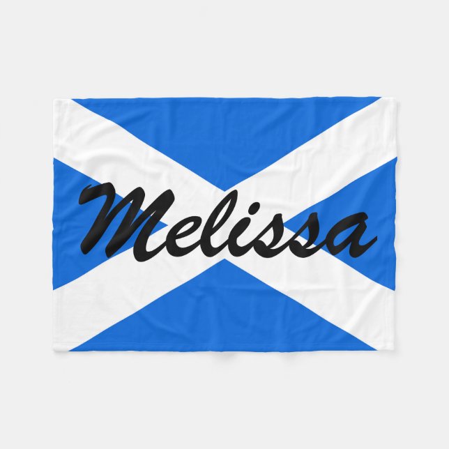 Anpassat namn Scottish Flagga fbcn Fleecefilt (Framsidan (Horisontell))