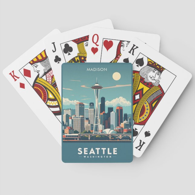 Anpassat namn Seattle Washington Casinokort (Baksidan)