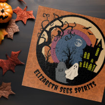Anpassat namn Sees Spirits Halloween Faux Papercut