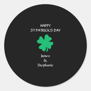 Anpassat namn Shamrock för lycklig St patrick's da Runt Klistermärke