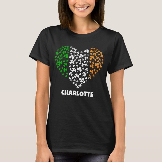 Anpassat namn Shamrock Klöver Heart St patricks da T Shirt (Framsida)