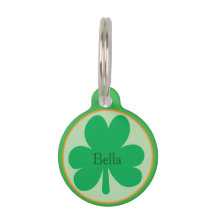 Anpassat Namn, Shamrock Rund Husdjurs-ID-märket