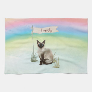 Anpassat namn Siamese Cat Pet Kökshandduk