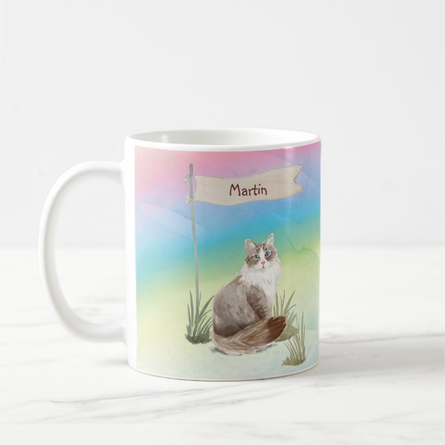 Anpassat namn Siberian Cat Pet Kaffemugg (Vänster)