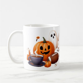 Anpassat namn, skämt, Halloween-spöke, fotboll Kaffemugg