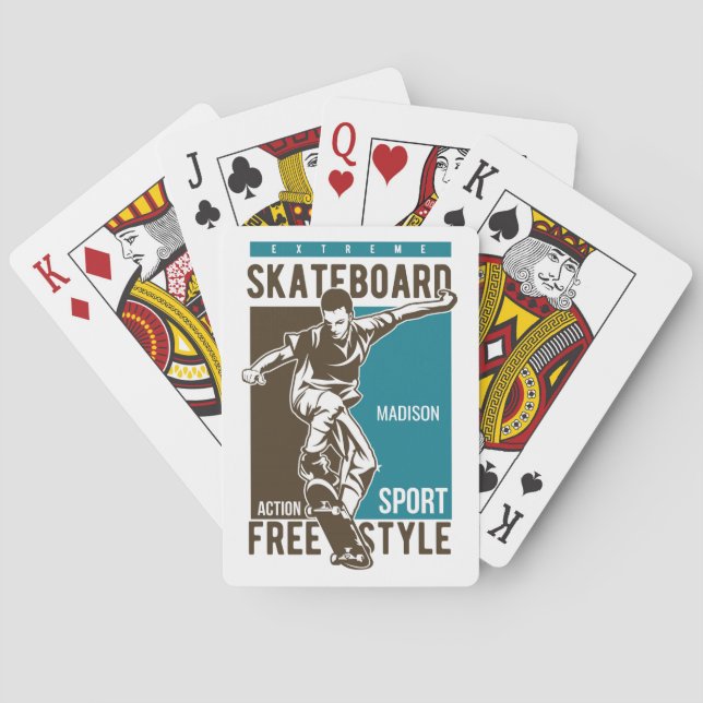 Anpassat namn Skateboarding Casinokort (Baksidan)