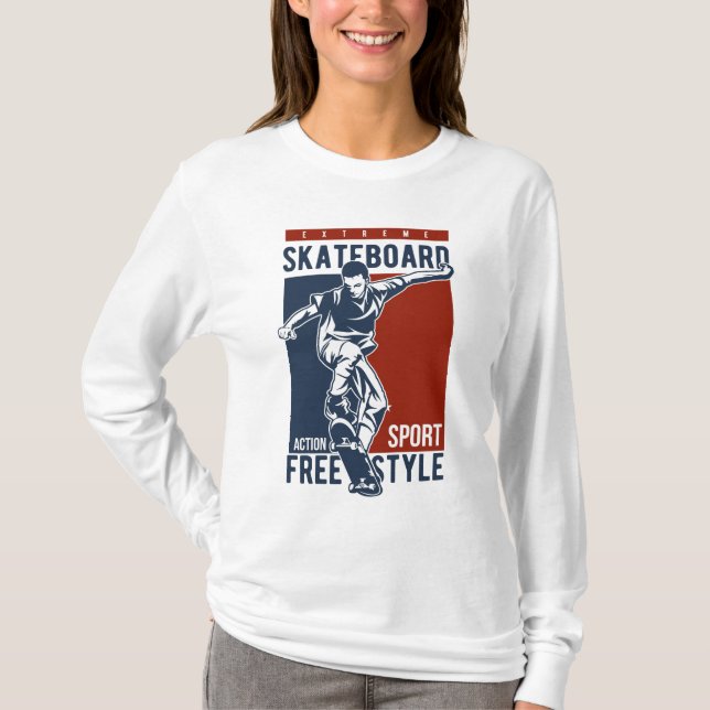 Anpassat namn Skateboardtröjor & jacka T Shirt (Framsida)