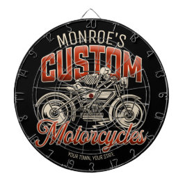 Anpassat namn Skeleton Motorcykel Cycle Shop Darttavla