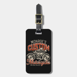 Anpassat namn Skeleton Motorcykel Shop Bagagebricka