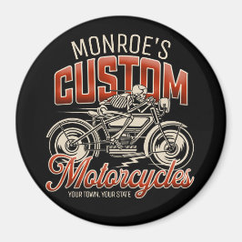 Anpassat namn Skeleton Motorcykel Shop Magnet