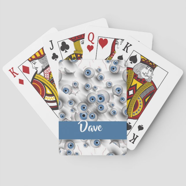Anpassat namn skrämmande öga casinokort (Baksidan)