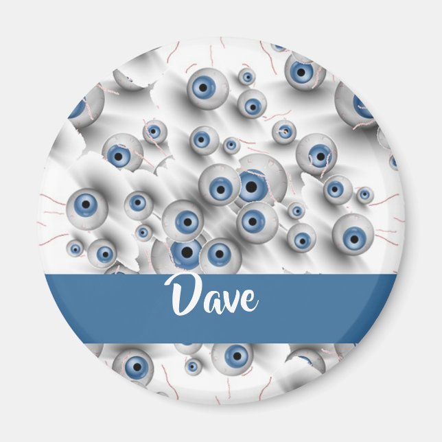 Anpassat namn skrämmande öga magnet (Framsidan)