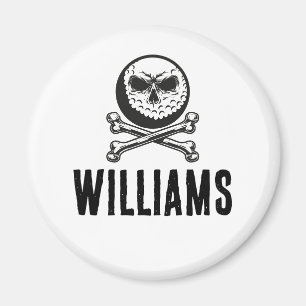 Anpassat namn Skull Golf Boll Crossbone Magnet