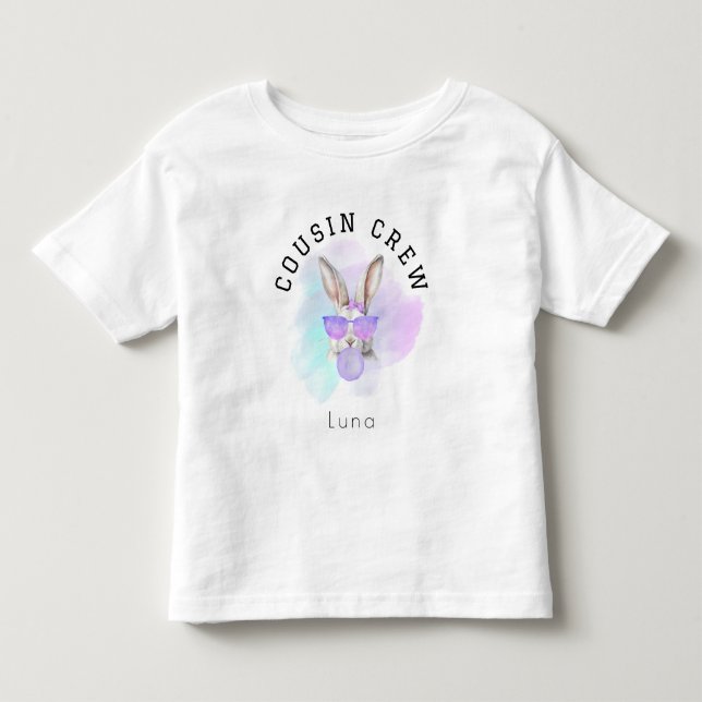Anpassat namn Småbarn Girl Cousin Crew Påsk-familj T Shirt (Framsida)