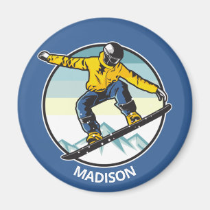 Anpassat namn SNOWBOARDER Magnet