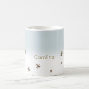 Anpassat namn Snowflake Design jul Gift Mugg