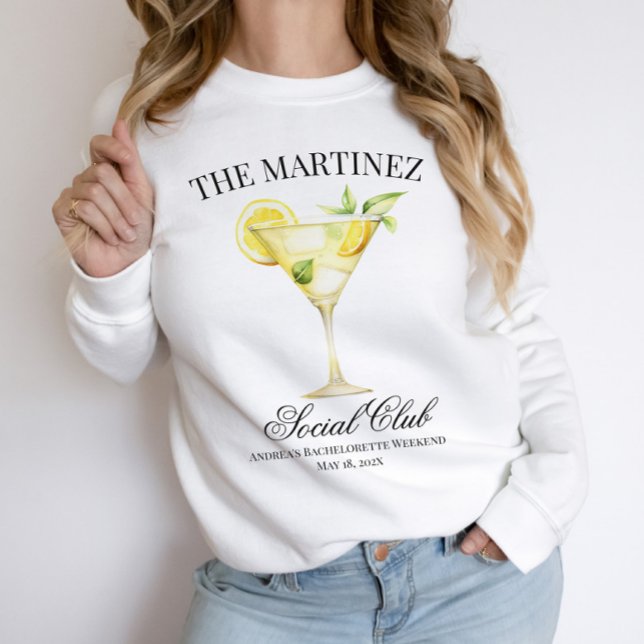 Anpassat namn Social Klubb Lemon Cocktail Bröllop T Shirt (Customizable Wording.)