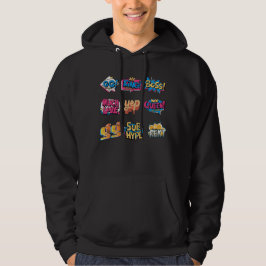 Anpassat namn Social på Back Emote Streamer Gamer Hoodie