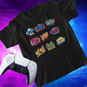 Anpassat namn Social på Back Emote Streamer Gamer T Shirt