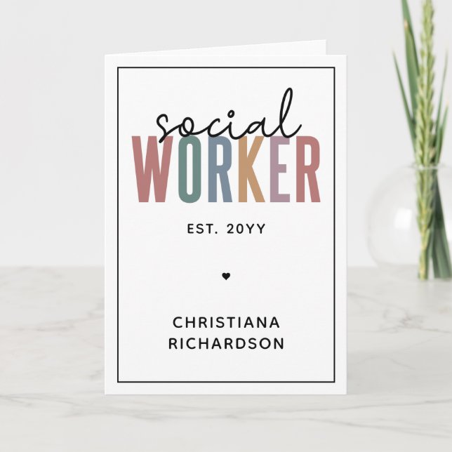 Anpassat namn Social Worker studenten Kort (Framsida)