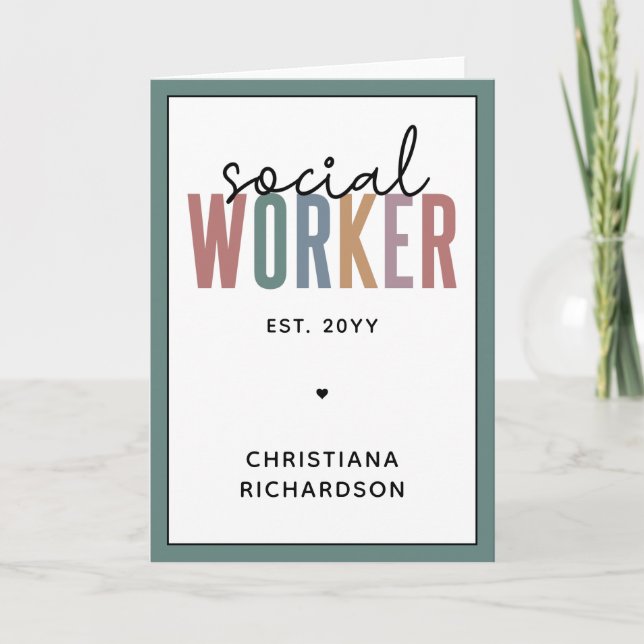 Anpassat namn Social Worker studenten Kort (Framsida)