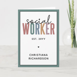 Anpassat namn Social Worker studenten Kort