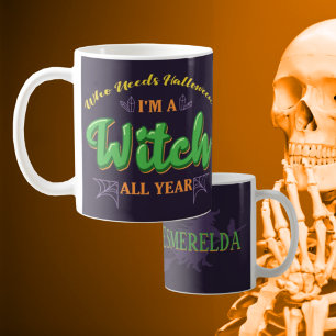 Anpassat namn - som behöver Halloween, helårsljus Kaffemugg