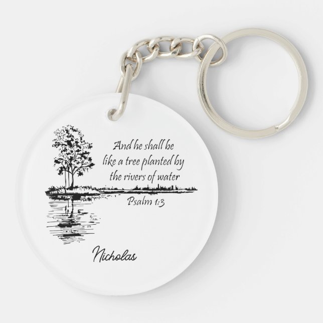 Anpassat namn som uppmuntrar skriftstället Psalm 1 (Baksidan)