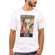 Anpassat Namn Sommar 2026 Fotbollsfan Retro T-Shir