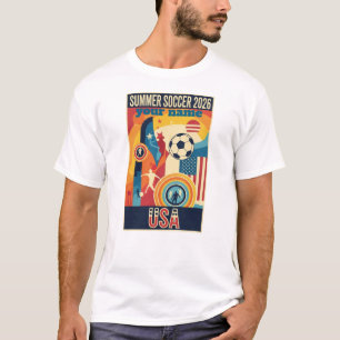Anpassat Namn Sommar 2026 Fotbollsfan Retro T-Shir T Shirt