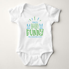 Anpassat NAMN Söt Baby Kanin Första Påskägg T Shirt