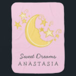 Anpassat namn Söt Dreams Baby Blanket/Rosa Bebisfilt<br><div class="desc">Anpassat namn Söt Dreams Baby Blanket/Rosa</div>