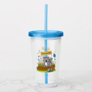 Anpassat namn söt Koala & Butterfly Garden Take Away Mugg