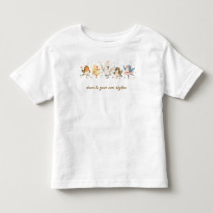 Anpassat Namn Söta Dansande Fåglar Akvarell Småbar T Shirt