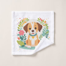 Anpassat Namn Sött Blommigt Hund Valp Barn