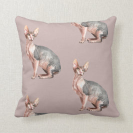 Anpassat namn Sphynx cat-hårlös katt mönster Kudde
