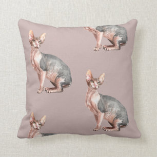 Anpassat namn Sphynx cat-hårlös katt mönster Kudde