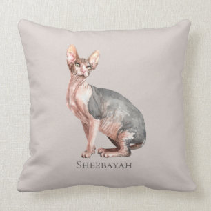Anpassat namn Sphynx cat-hårlös katt mönster Kudde
